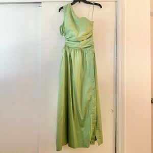 NWT Abercrombie & Fitch One Shoulder Cutout Maxi Dress Green